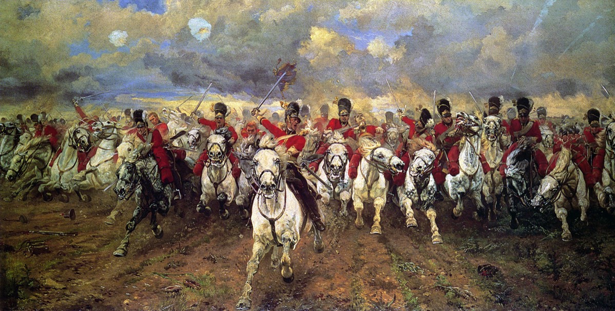 Scotland Forever!, the charge of the Scots Greys at Waterloo von Elizabeth Thompson