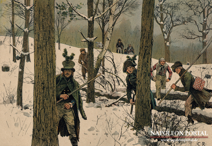 Flüchtige preußische Soldaten.